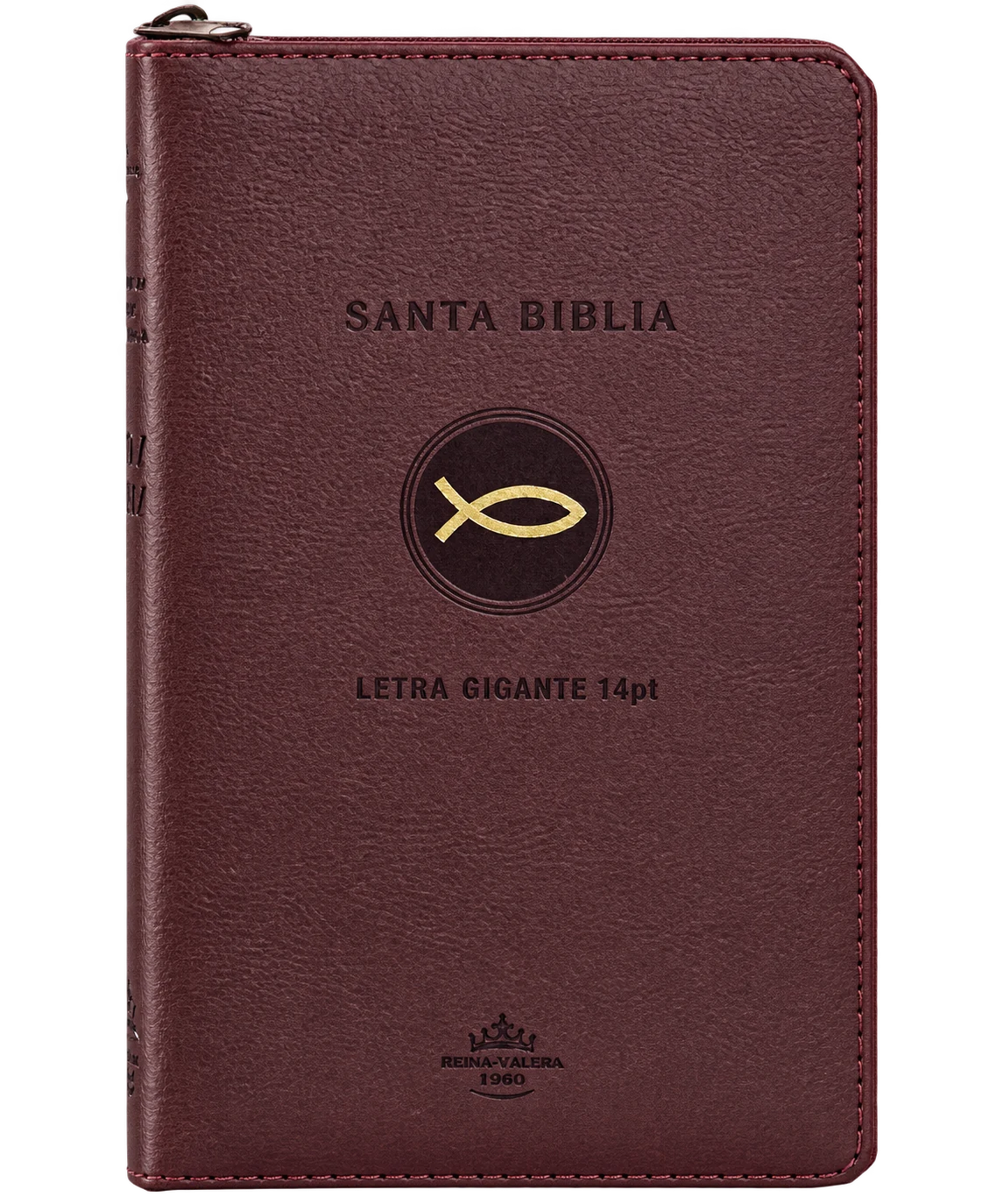 Biblia de Bolsillo, Imitación Piel, Letra Pequeña, Café – Diseño Pez
