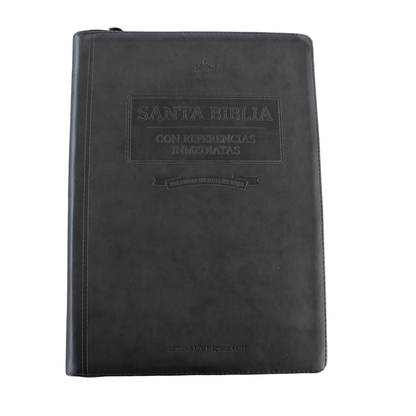 Biblia con Referencia Inmediata Color Negra Letra super Gigante