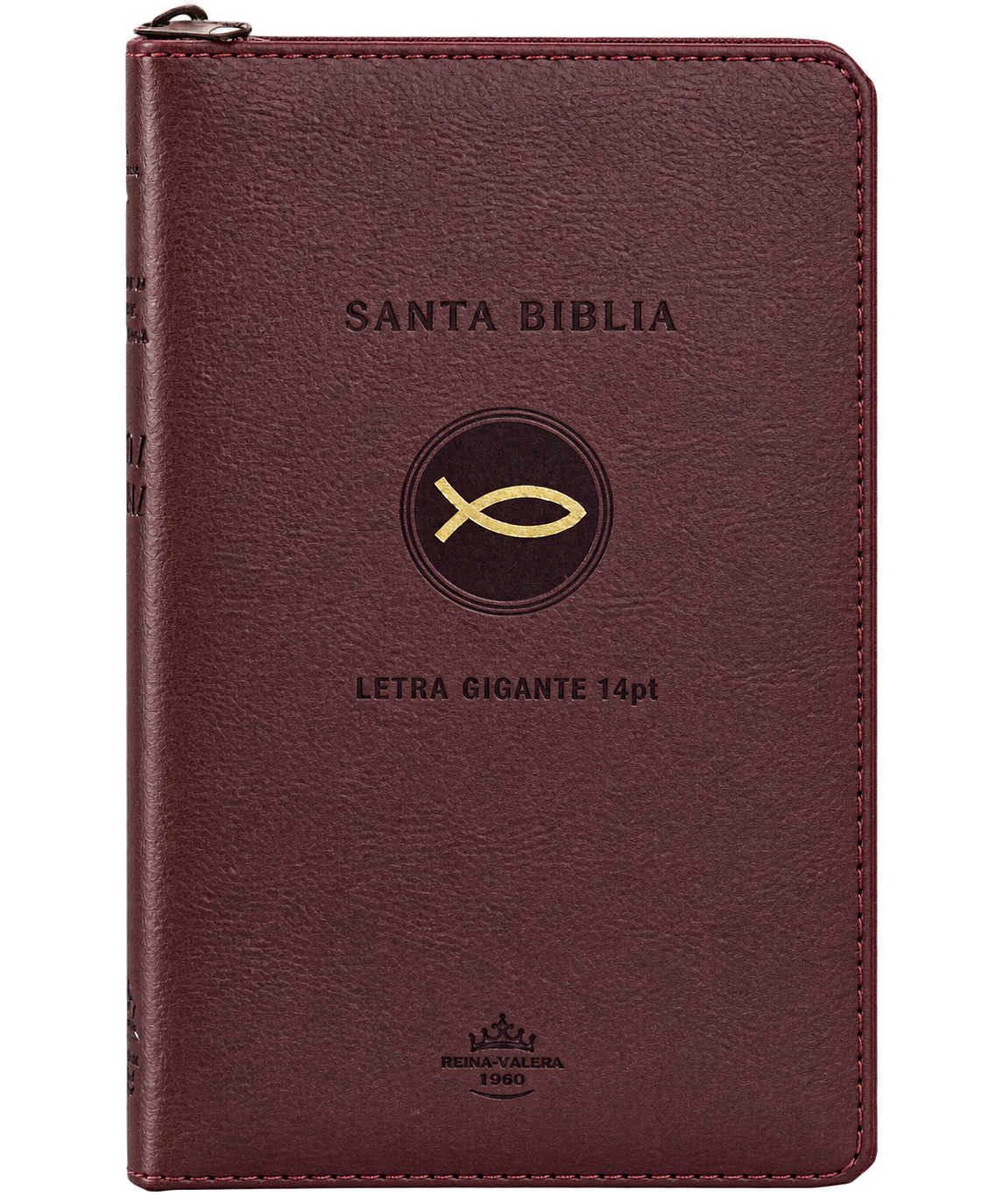 Biblia de Bolsillo, Imitación Piel, Letra Pequeña, Café – Diseño Pez