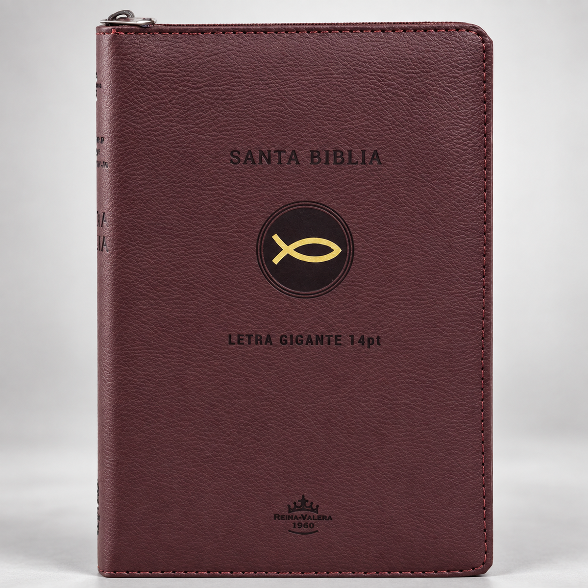 Biblia de Bolsillo, Imitación Piel, Letra Pequeña, Café – Diseño Pez