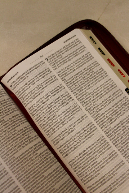 Biblia Bilingue / Caramelo / Manual / Letra Pequeña / Imitación Piel / With Index and Zipper / RVR 1960