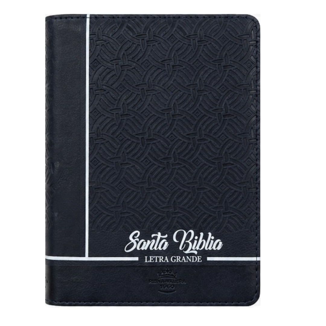 Santa Biblia AZUL  Letra Grande con Cierre – Cubierta Texturizada - RVR1960