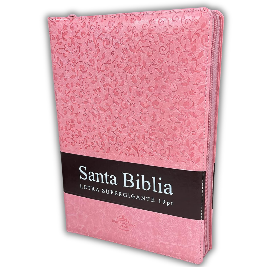 Santa Biblia Super Gigante 19 pt Letra Grande Rosa Pink en Español – Edición Fácil Lectura para Estudio y Devocional. RVR60