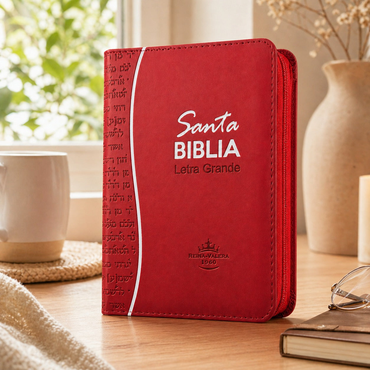 Santa Biblia ROJA  Letra Grande con Cierre – Cubierta Texturizada - RVR1960