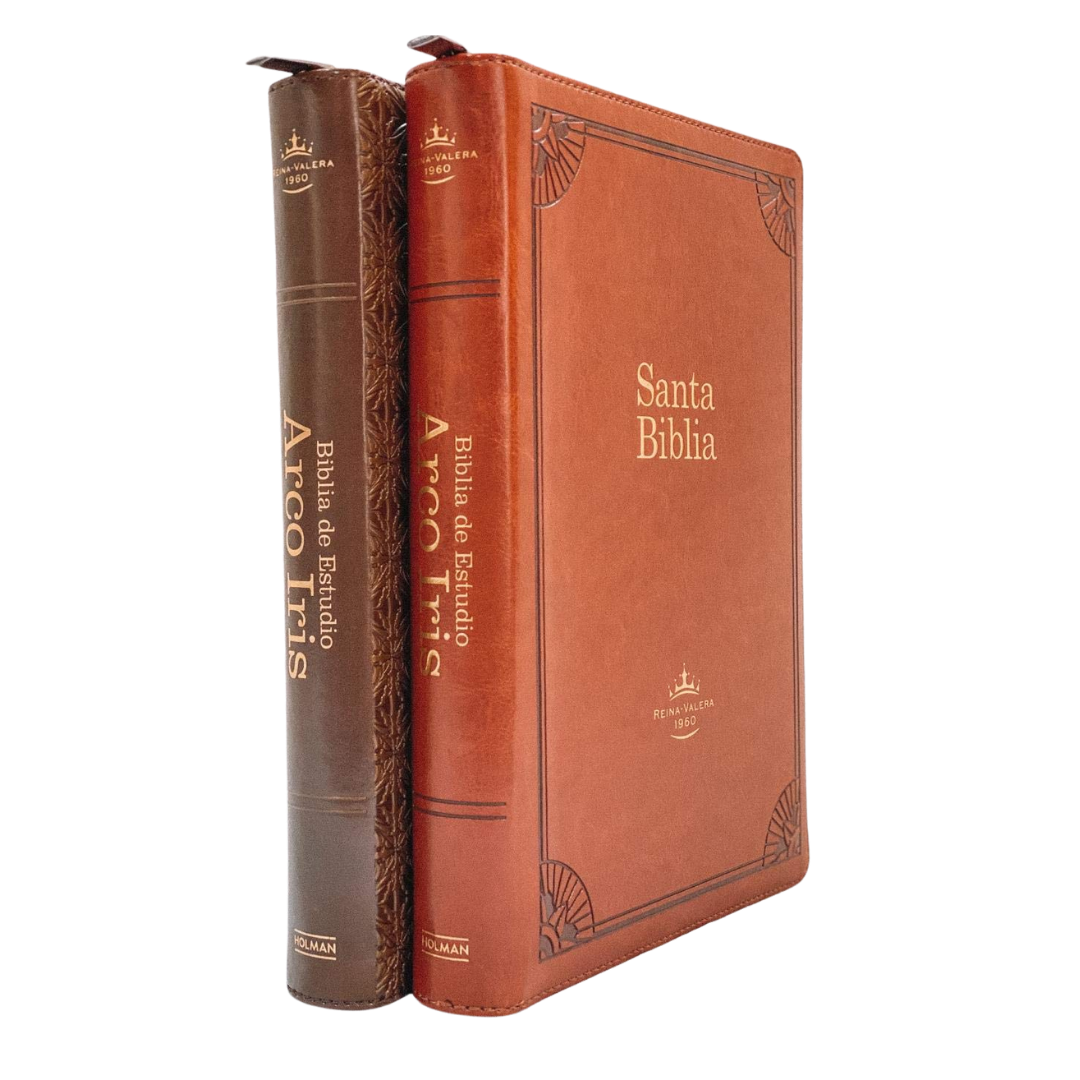 Biblia de Estudio Arcoiris, Imitacion Piel, Cafe