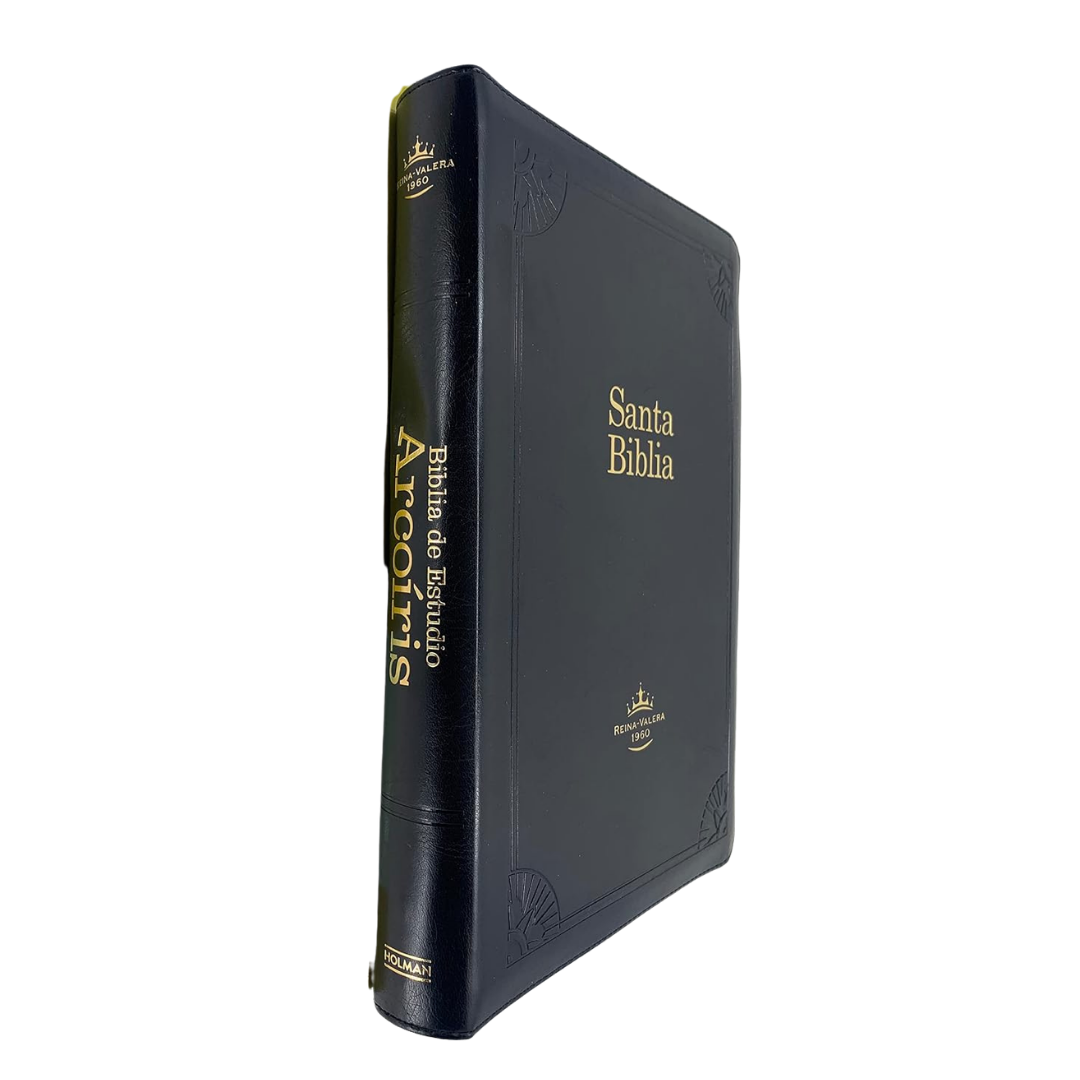 Biblia de Estudio Arcoiris, Imitacion Piel, Negra