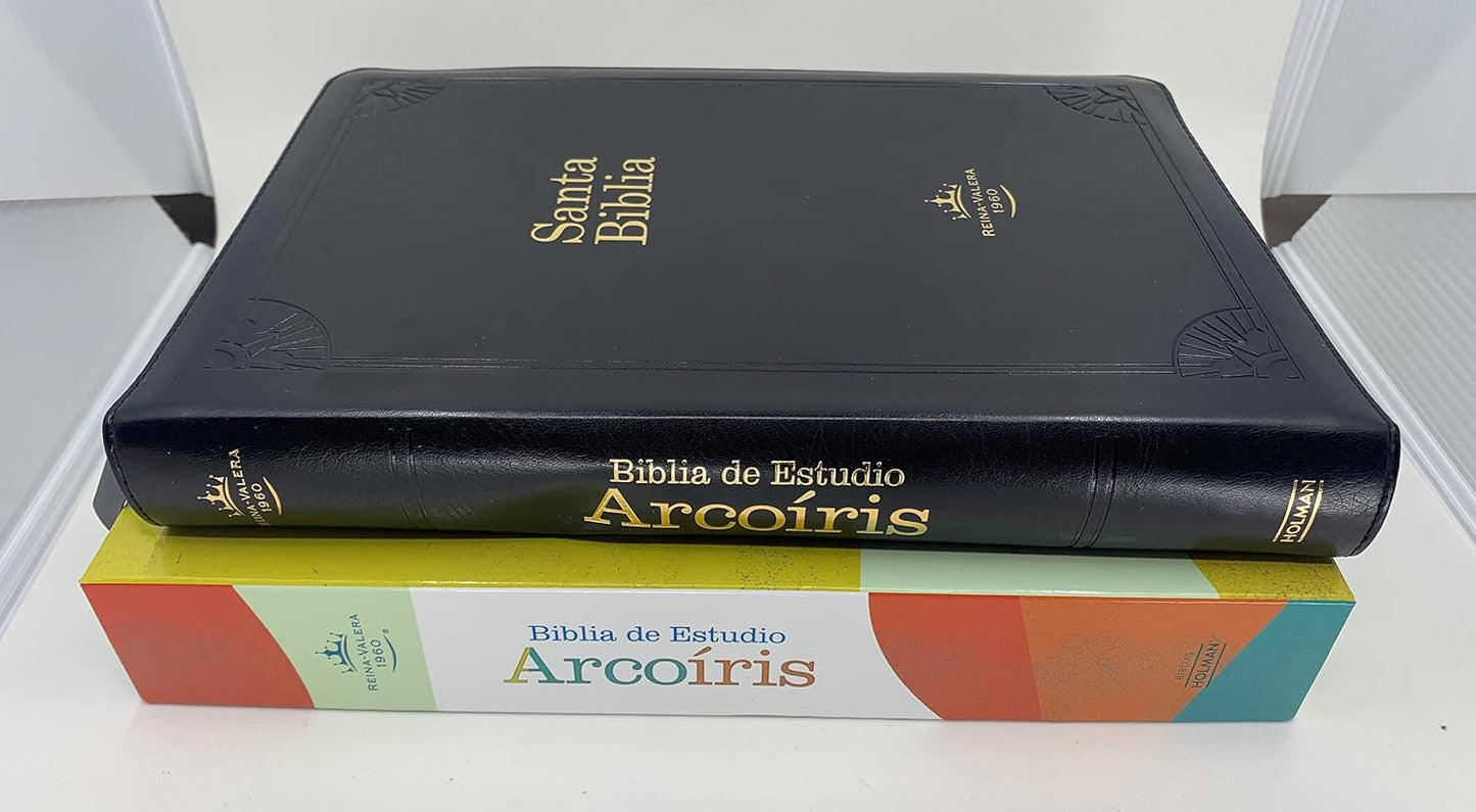 Biblia de Estudio Arcoiris, Imitacion Piel, Negra
