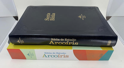 Biblia de Estudio Arcoiris, Imitacion Piel, Negra